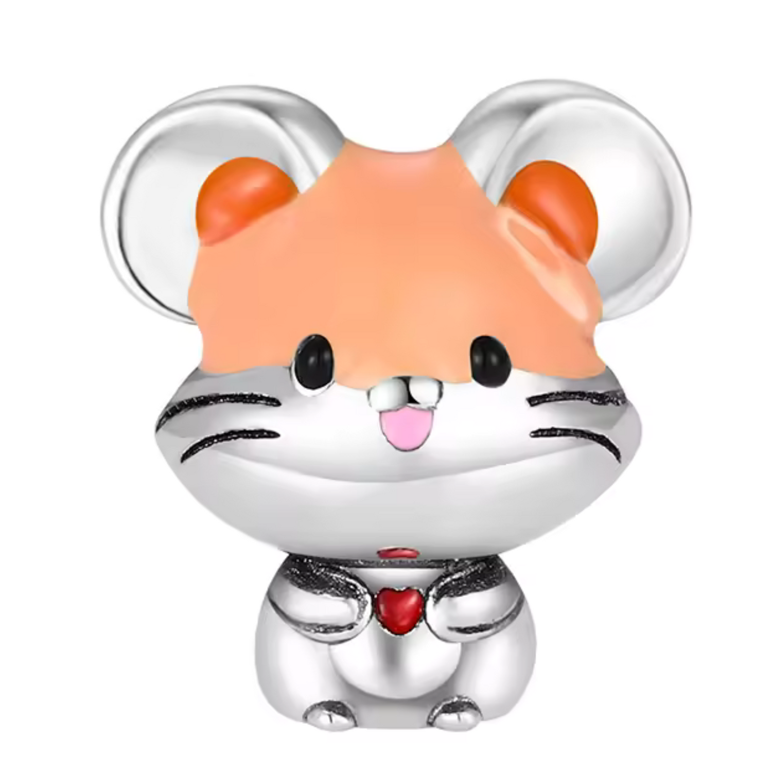 Charm Hamster Argenté – Petite Boule de Tendresse et Joie de Vivre