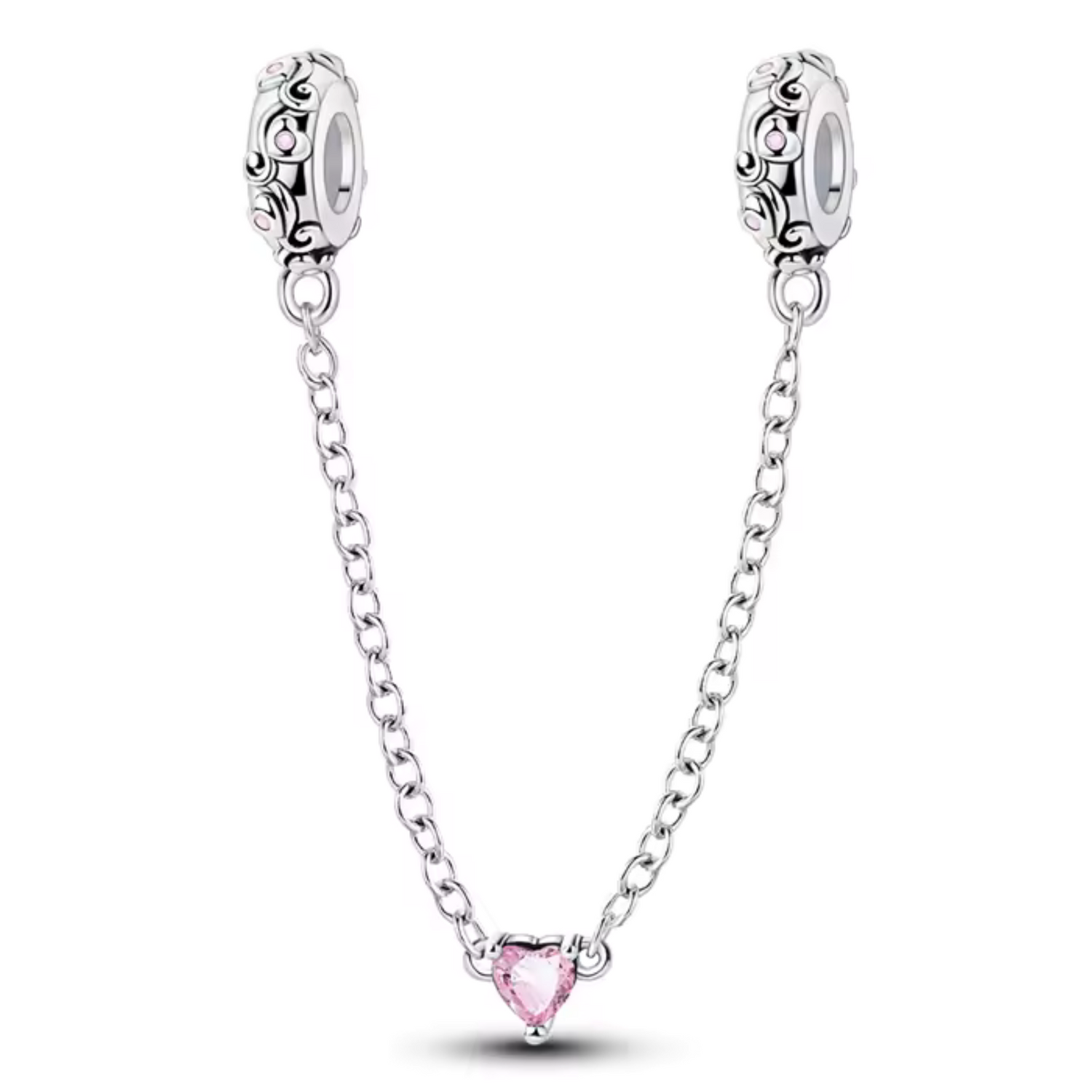 Charm Chaîne de Sécurité avec Petit Cœur Rose – Protection et Tendresse