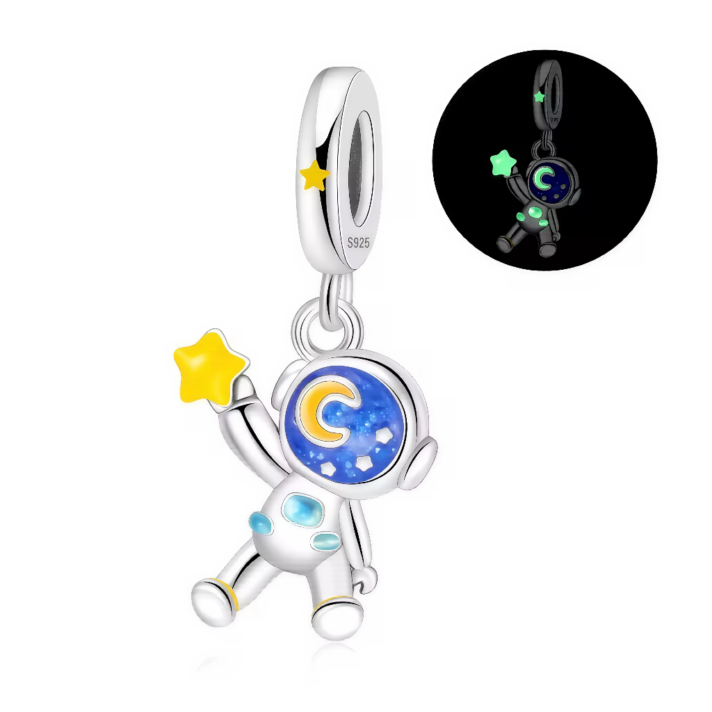 Charm Pendentif - Astronaute Étoilé « Glow in the Dark »