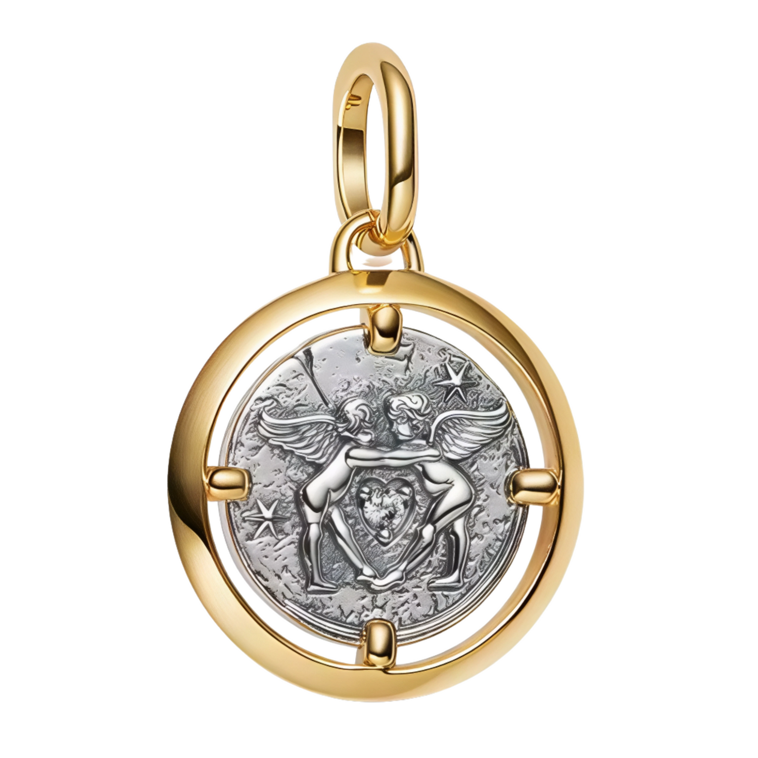 Apportez une touche de douceur et de protection à votre collection avec ce charm médaillon pendentif en Argent 925, finement travaillé avec un plaquage doré et argenté. Il représente deux anges délicats entourant un petit cœur, symbole d’amour et de bienveillance. Un bijou raffiné et émouvant, parfait pour évoquer tendresse et spiritualité.
Caractéristiques
– Matière : Argent 925 (S925) avec plaquage doré et argenté.
– Design : Médaillon pendentif avec deux anges et petit cœur.
– Coloris : Mélange doré et