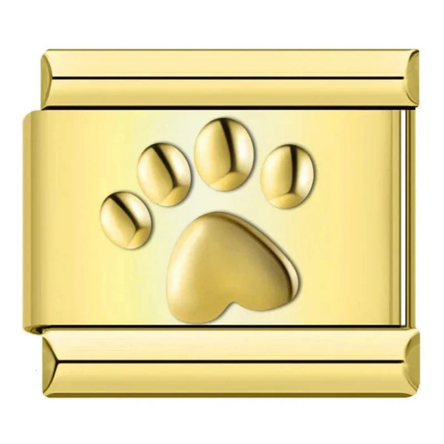 Charm Italien - Empreinte de Patte de Chien (Argent, Or ou Or Rose)