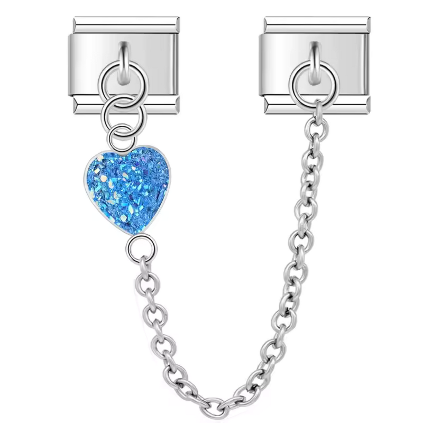 Charm Italien Double Médaillon avec Cœur - 9 Coloris