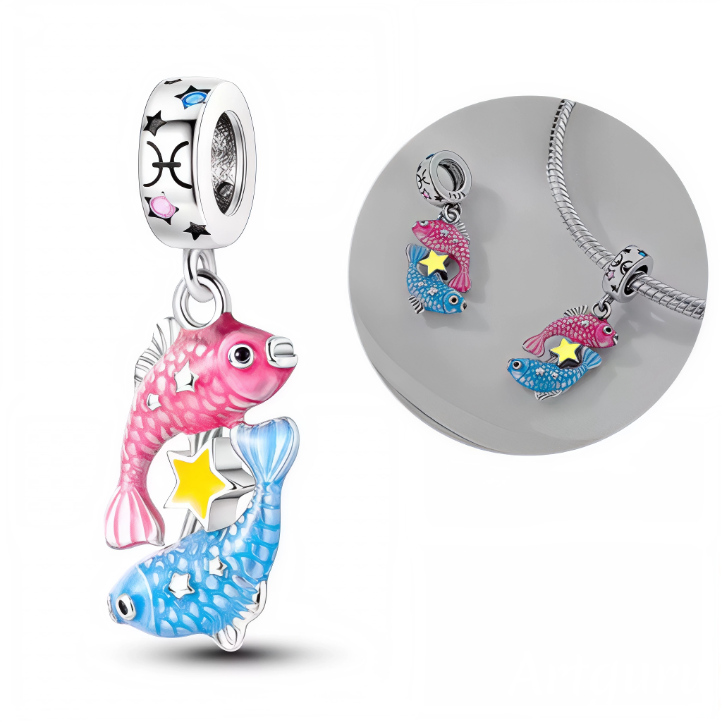 Charm Pendentif - Poissons avec Effet Glow in the Dark