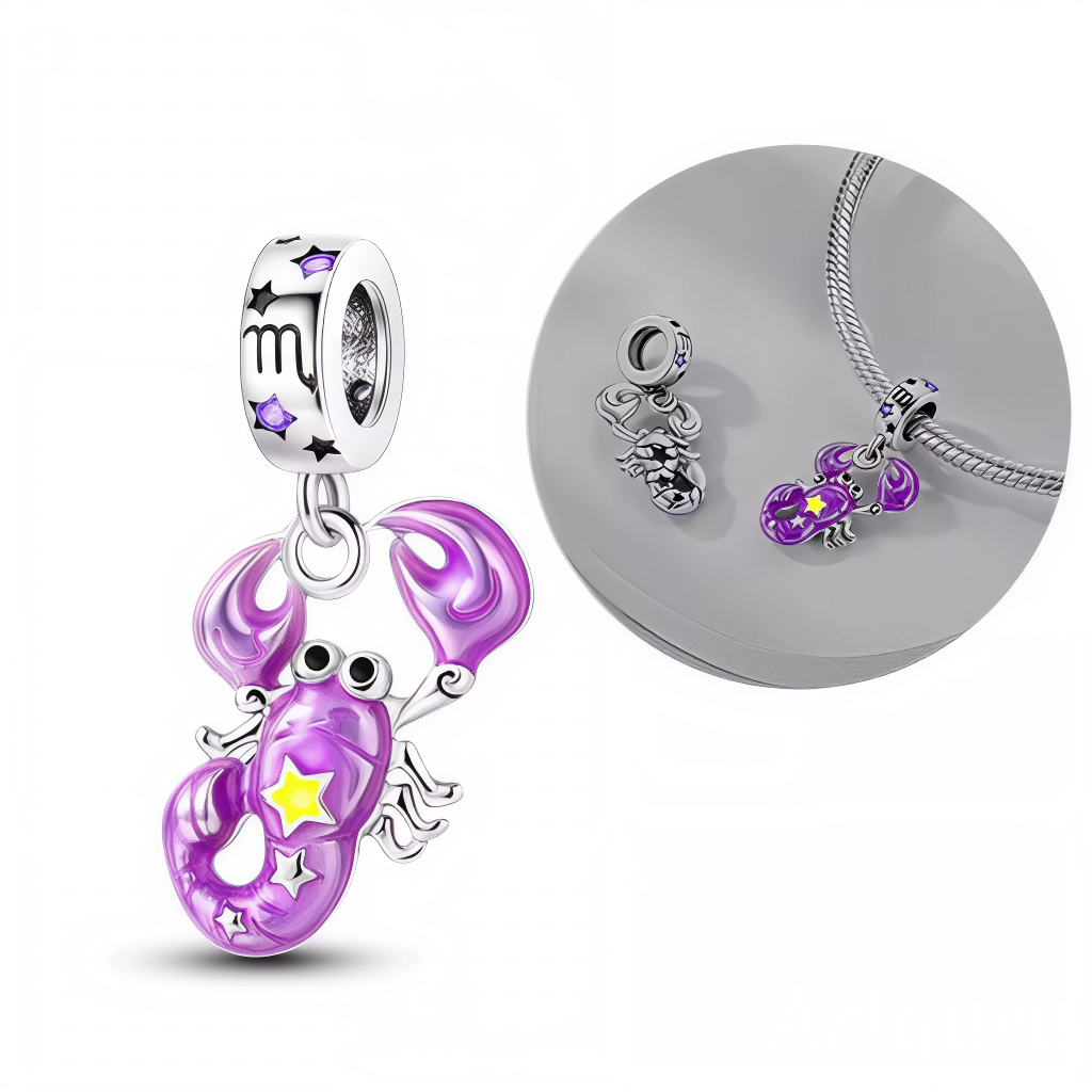 Charm Pendentif - Scorpion avec Effet Glow in the Dark