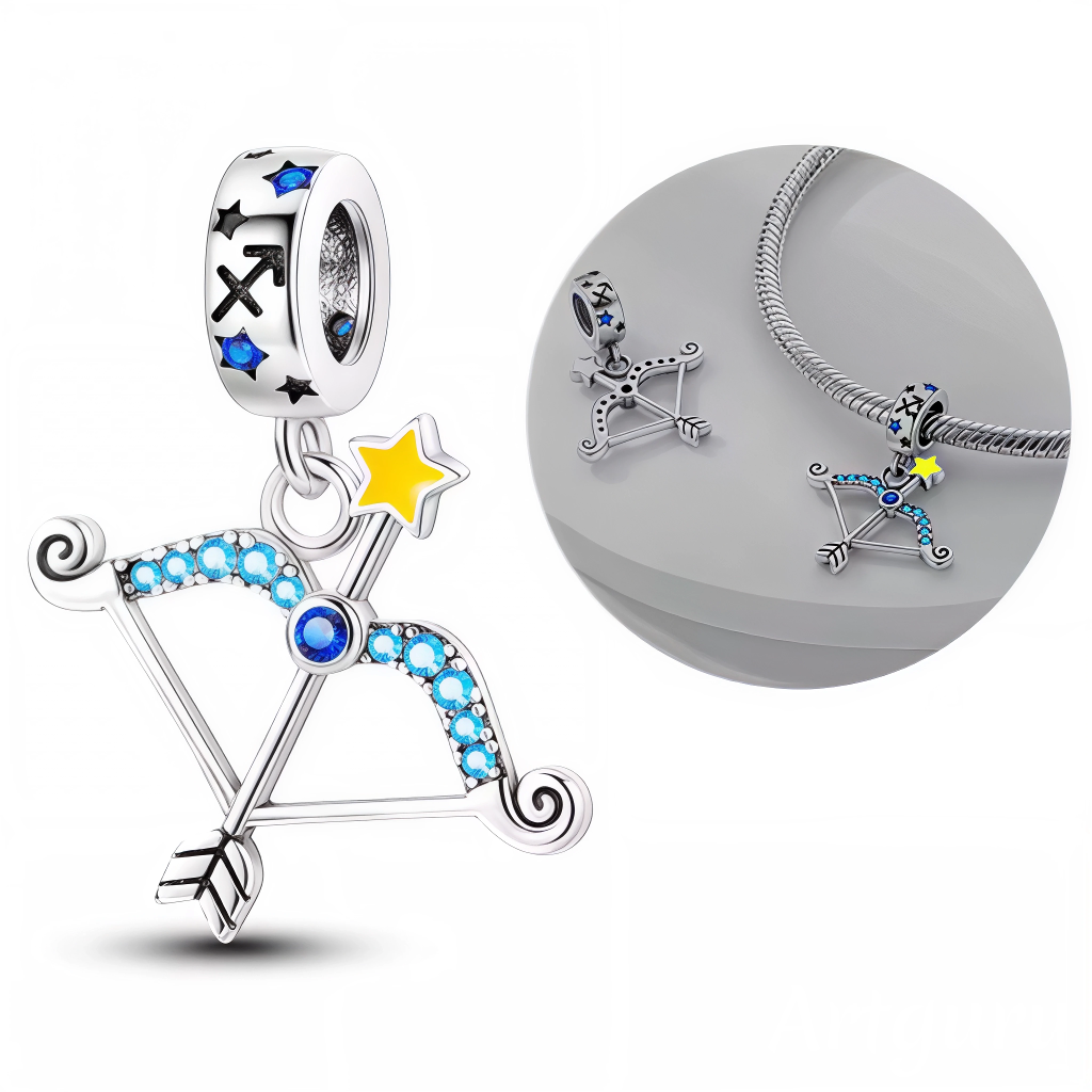 Charm Pendentif - Sagittaire avec Effet Glow in the Dark