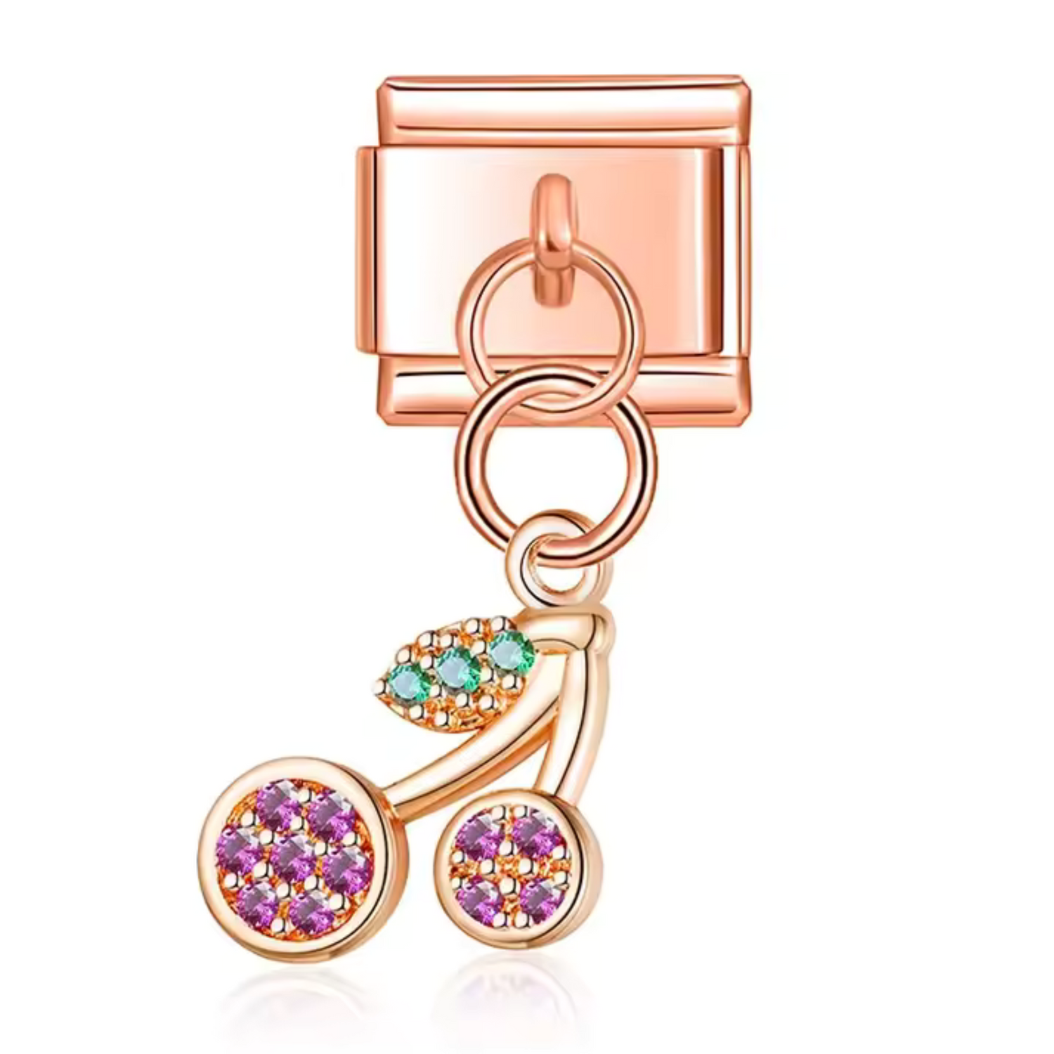 Charm Italien Pendentif – Cerises Dorées, Argentées ou Or Rose