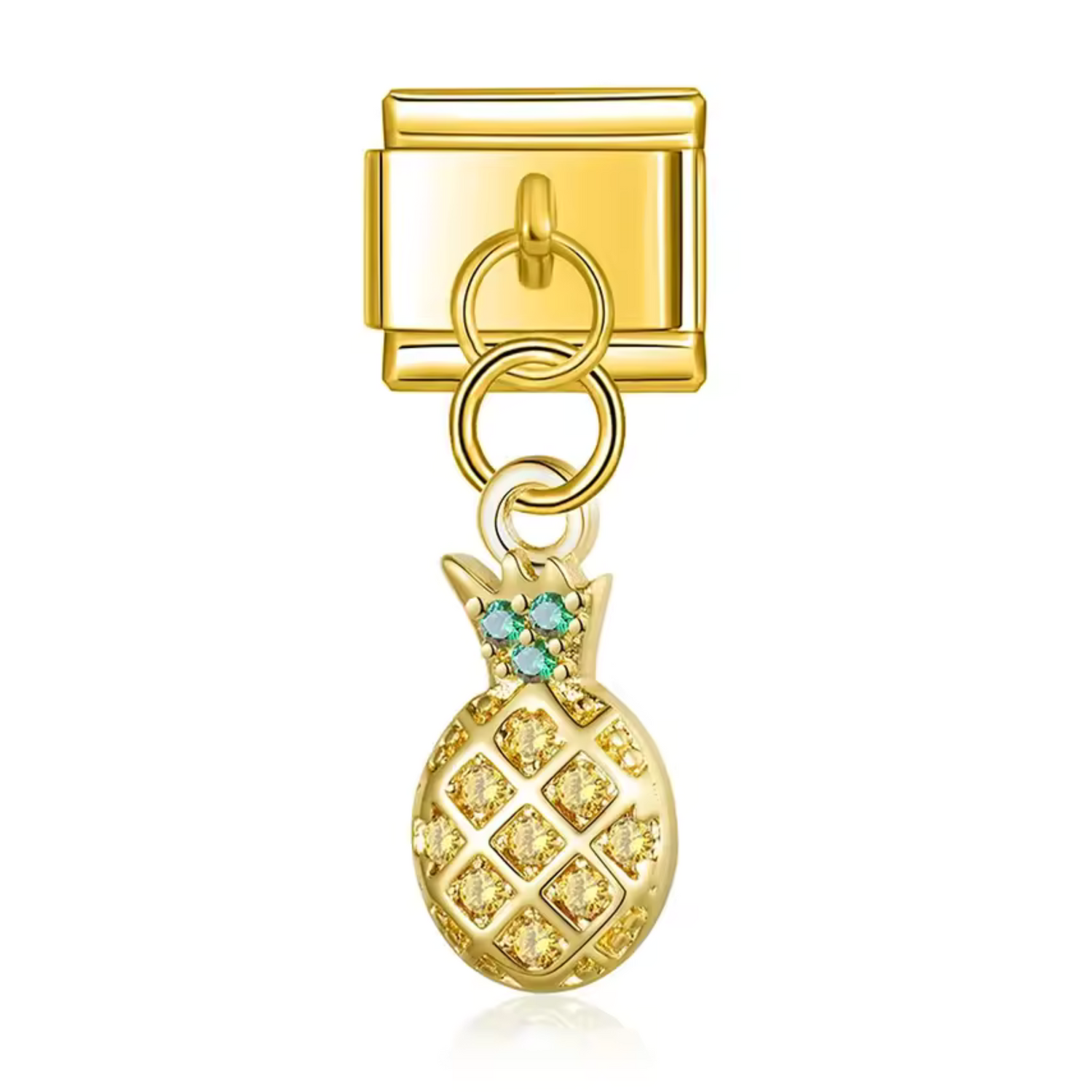 Charm Italien Pendentif – Ananas Doré, Argenté ou Or Rose
