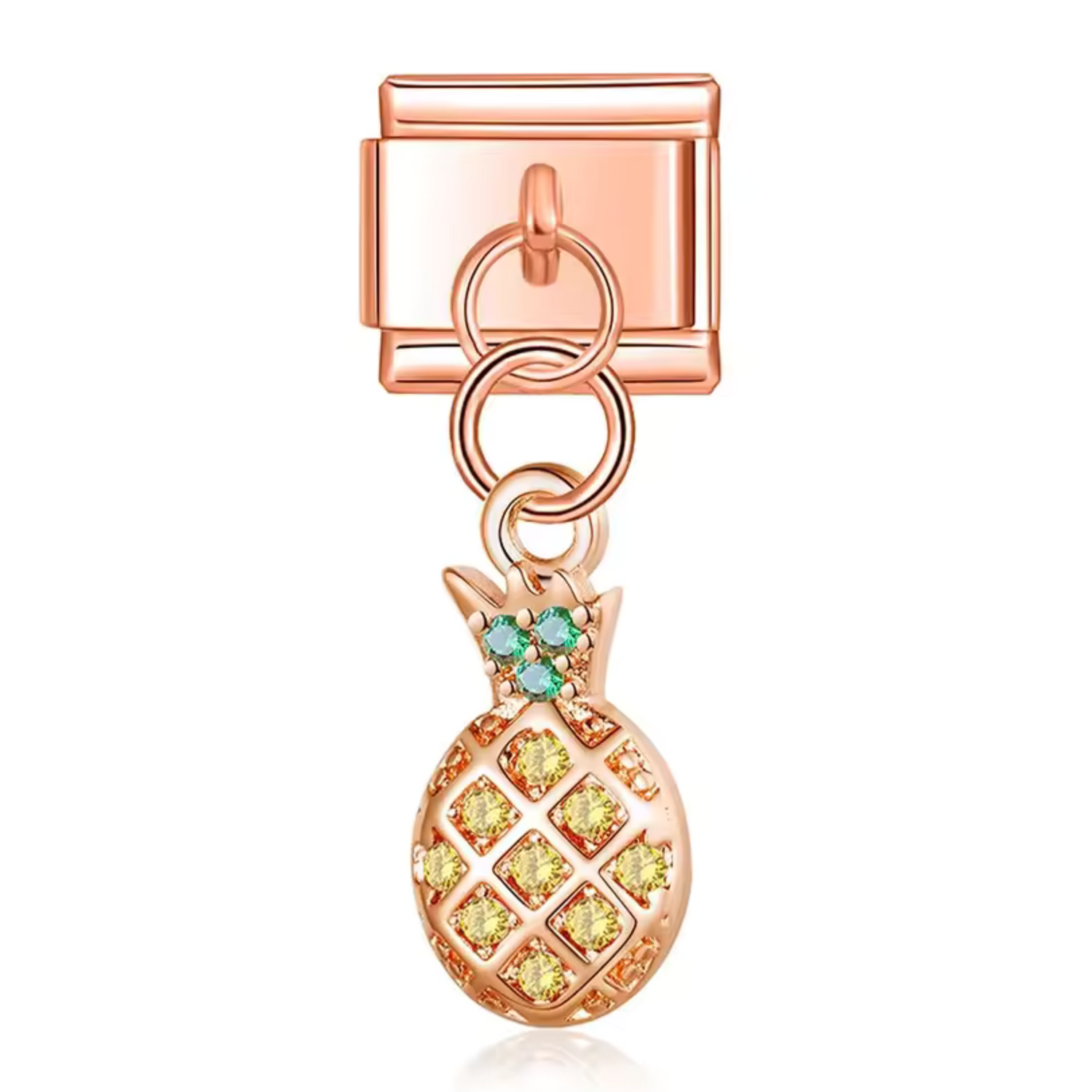 Charm Italien Pendentif – Ananas Doré, Argenté ou Or Rose