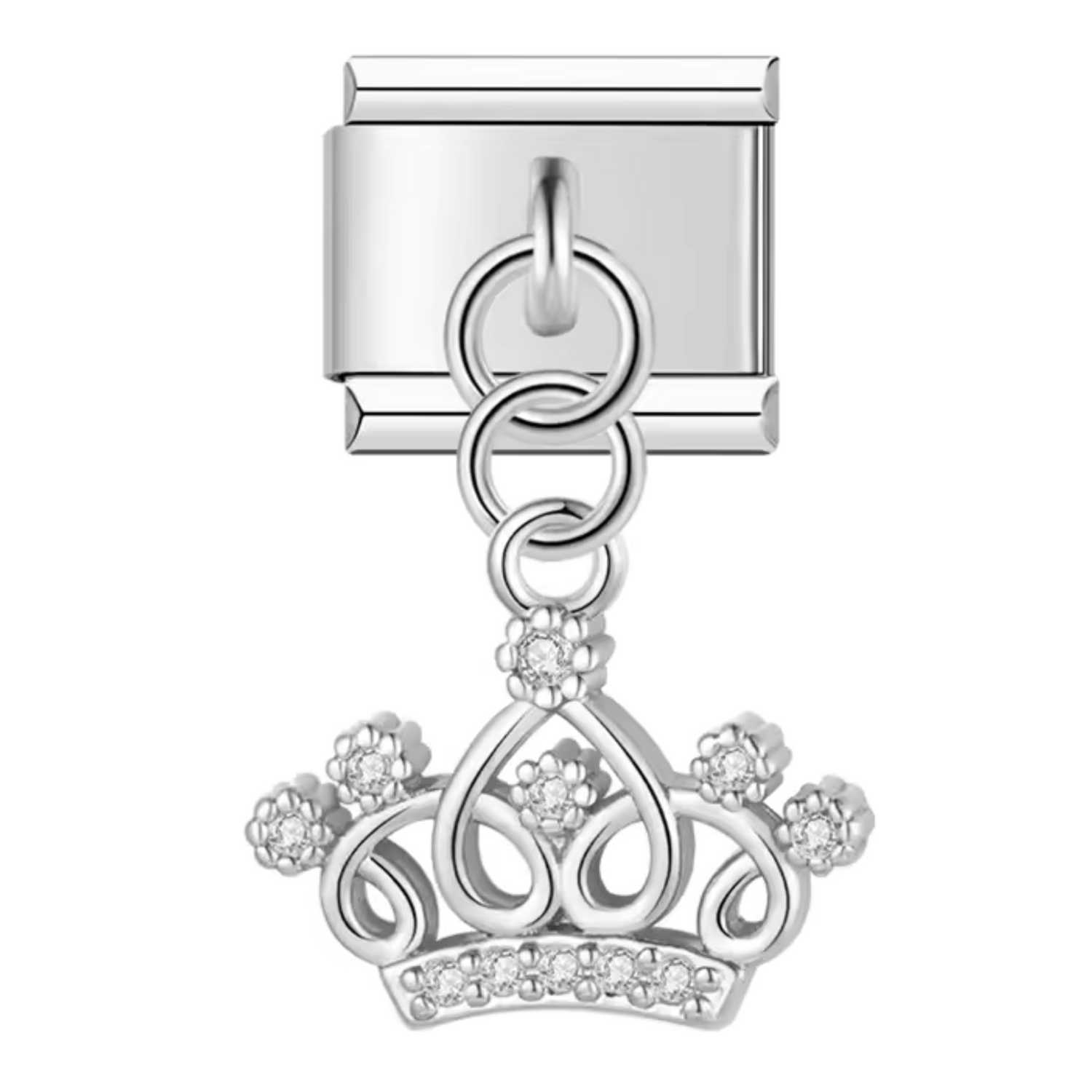Charm Italien Pendentif couleur Or Rose, Argenté ou Doré – Couronne