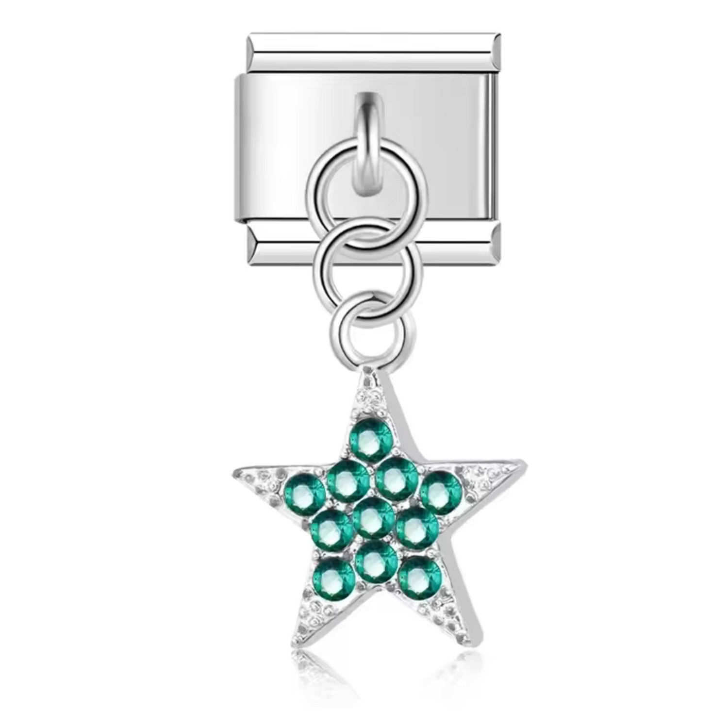 Charm Italien Pendentif – Étoile Disponible en Argenté, Vert et Rose