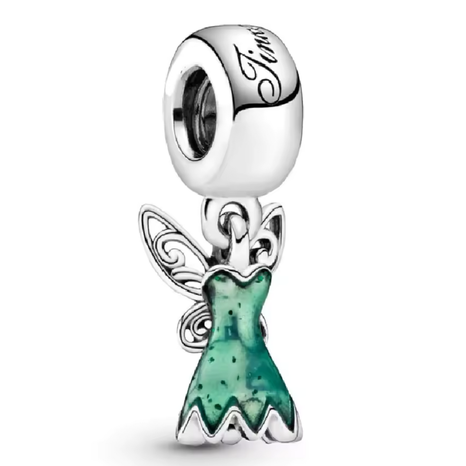 Charm Pendentif Robe de Fée Clochette – Argent 925 | La Magie Légère de Peter Pan