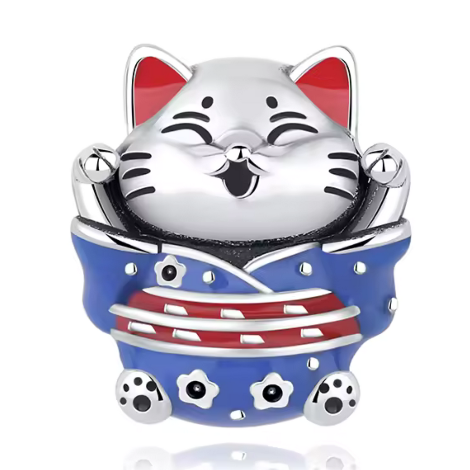 Charm Maneki-Neko Savant – Symbole de Sagesse et de Chance