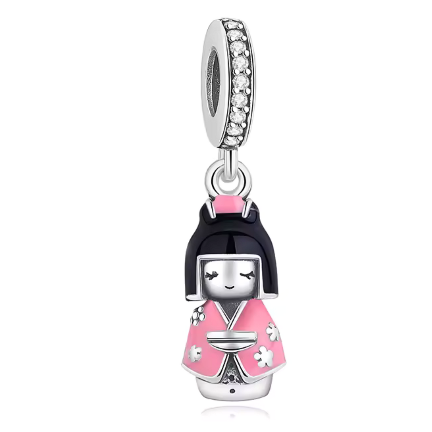 Charm Kokeshi Rose – Symbole de Tradition et de Douceur