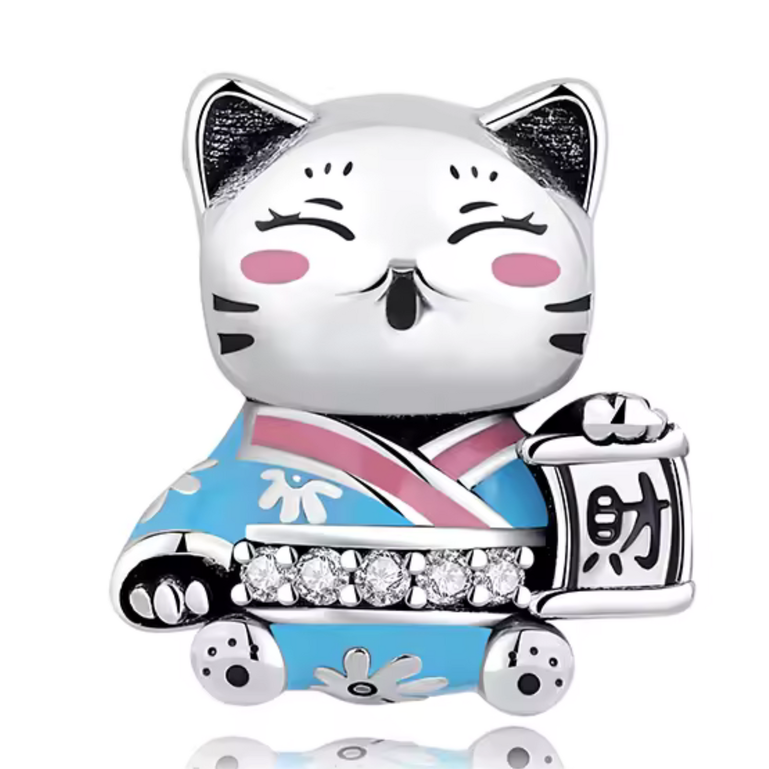 Charm Maneki-Neko Savant – Symbole de Sagesse et de Chance