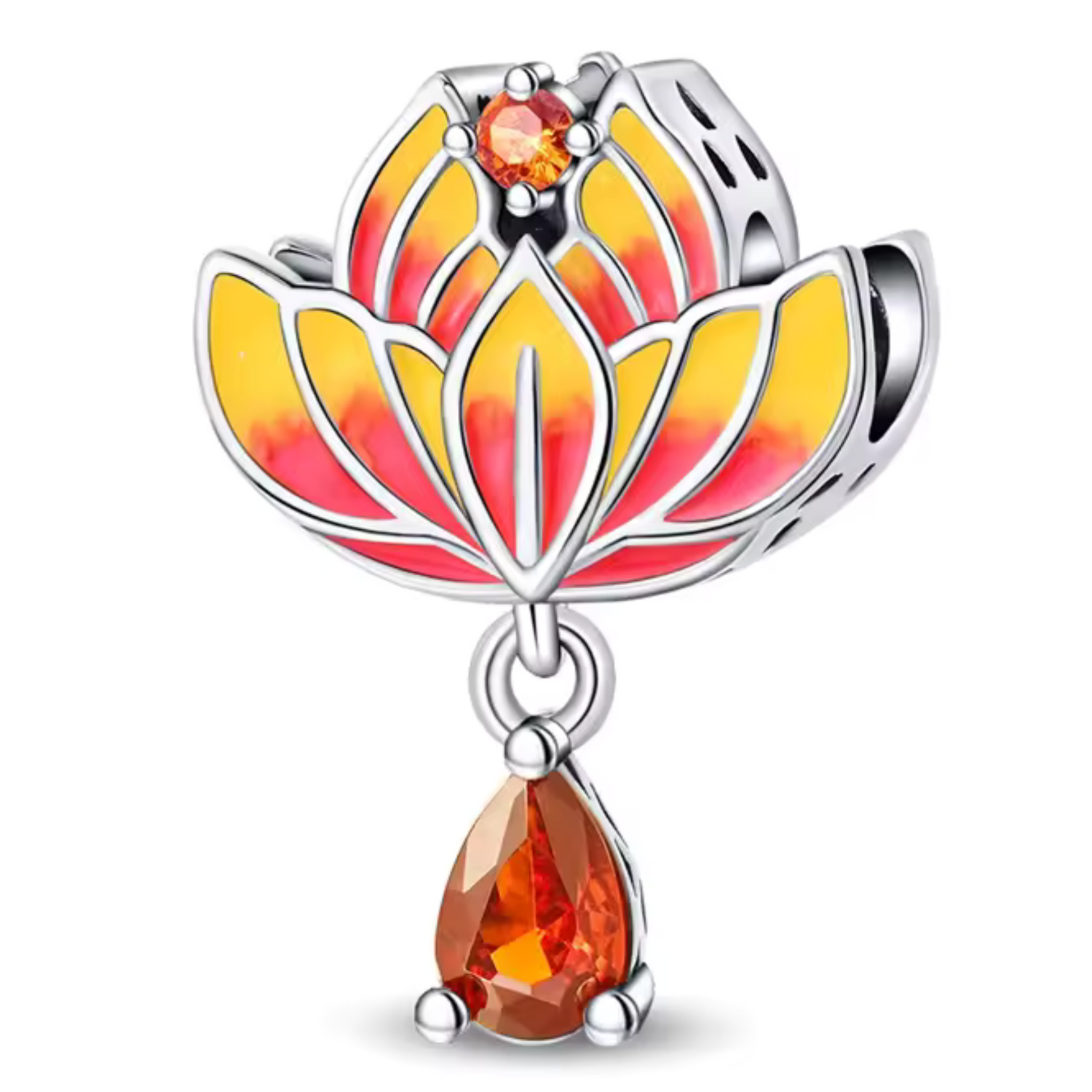 Charm Lotus de Sagesse – Symbole de Pureté et d’Éveil Spirituel