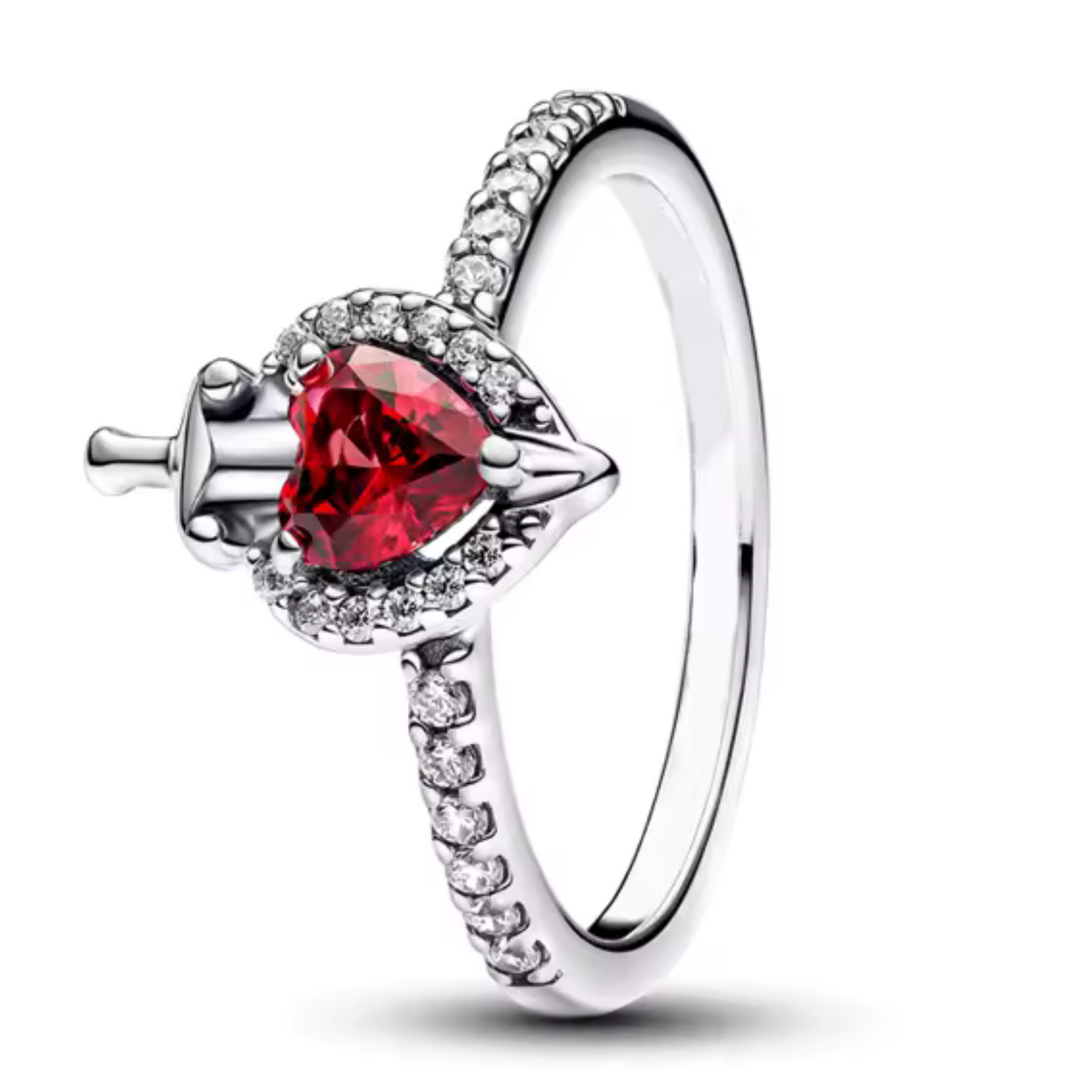 Bague Argentée Cœur Transpercé – L'Élégance Sombre de la Méchante Reine