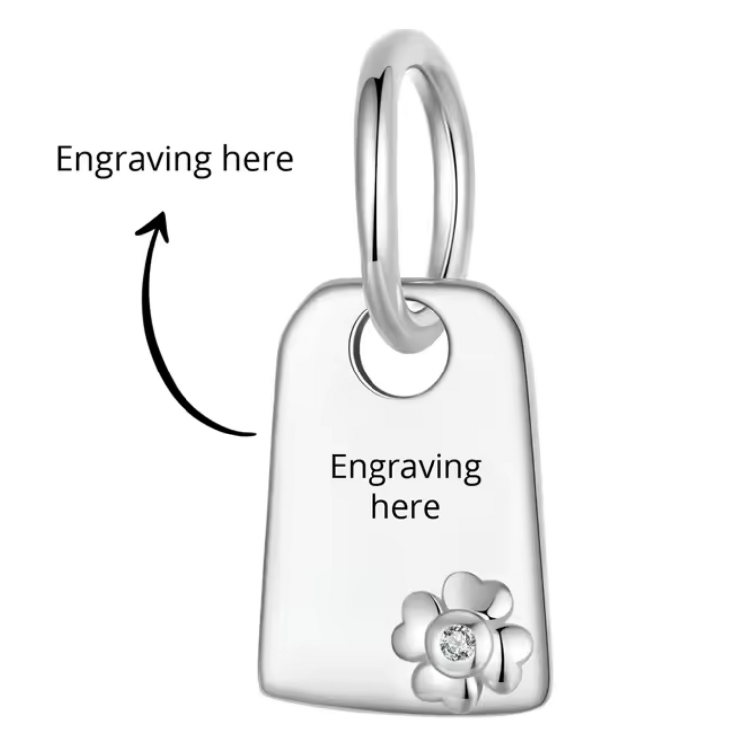 Plaque Gravable Personnalisée avec Fleur – Bijou Élégant à Personnaliser