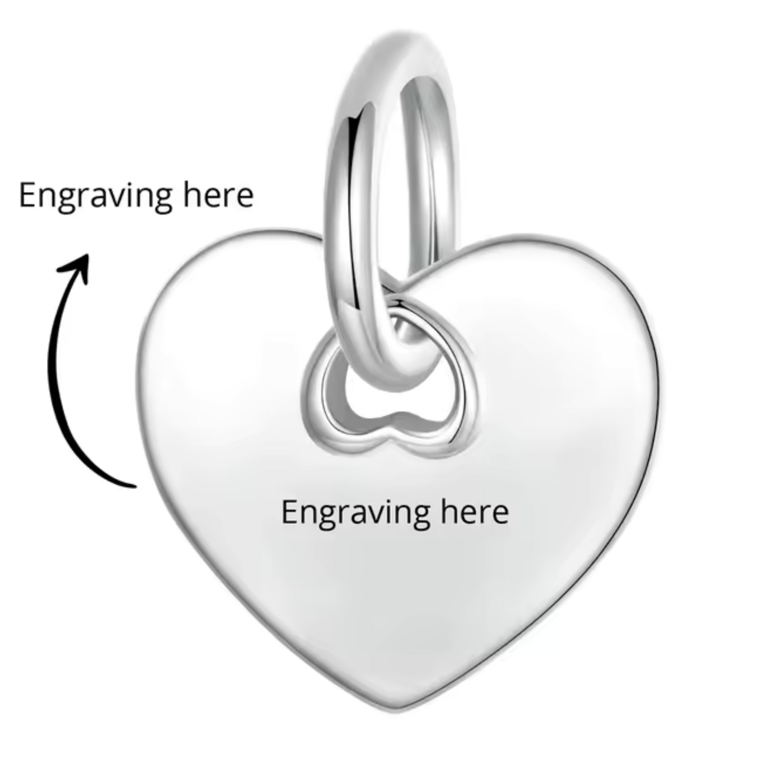 Charm Cœur Personnalisé avec Gravure – Bijou Unique à Personnaliser