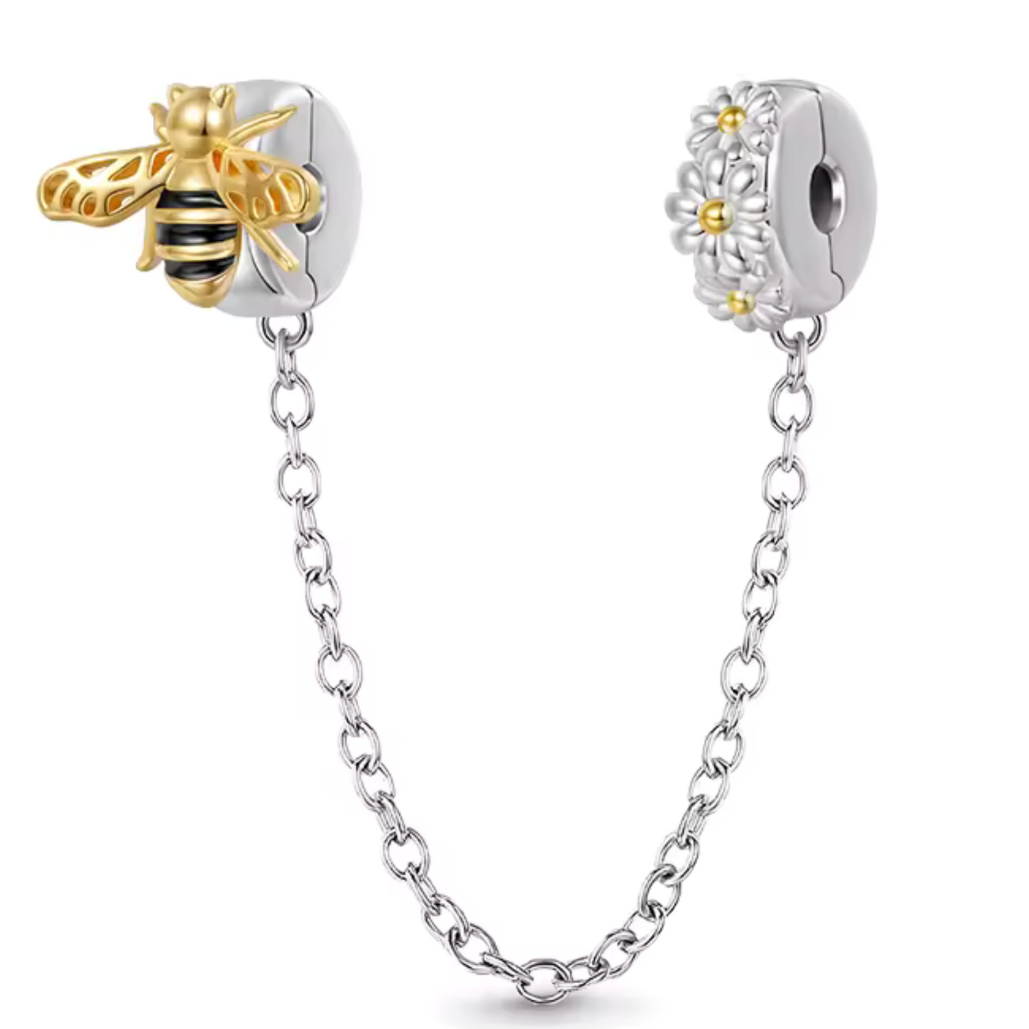Charm Chaîne de Sécurité Abeille et Fleurs – Protection et Douceur Naturelle