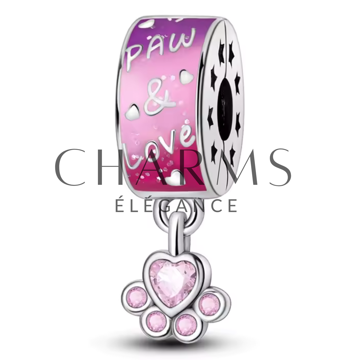 Charm Paw et Love – Patte de Chien Suspendue - Charms Élégance