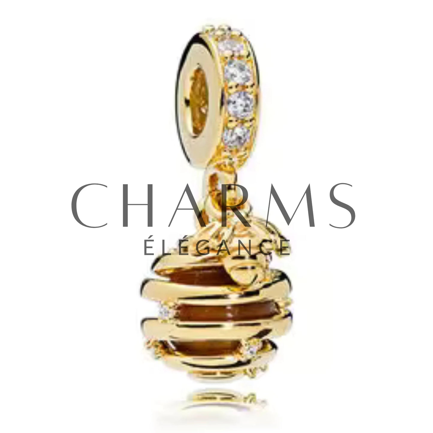 Charm Pendentif - Ruche et Abeille Dorée - Charms Élégance