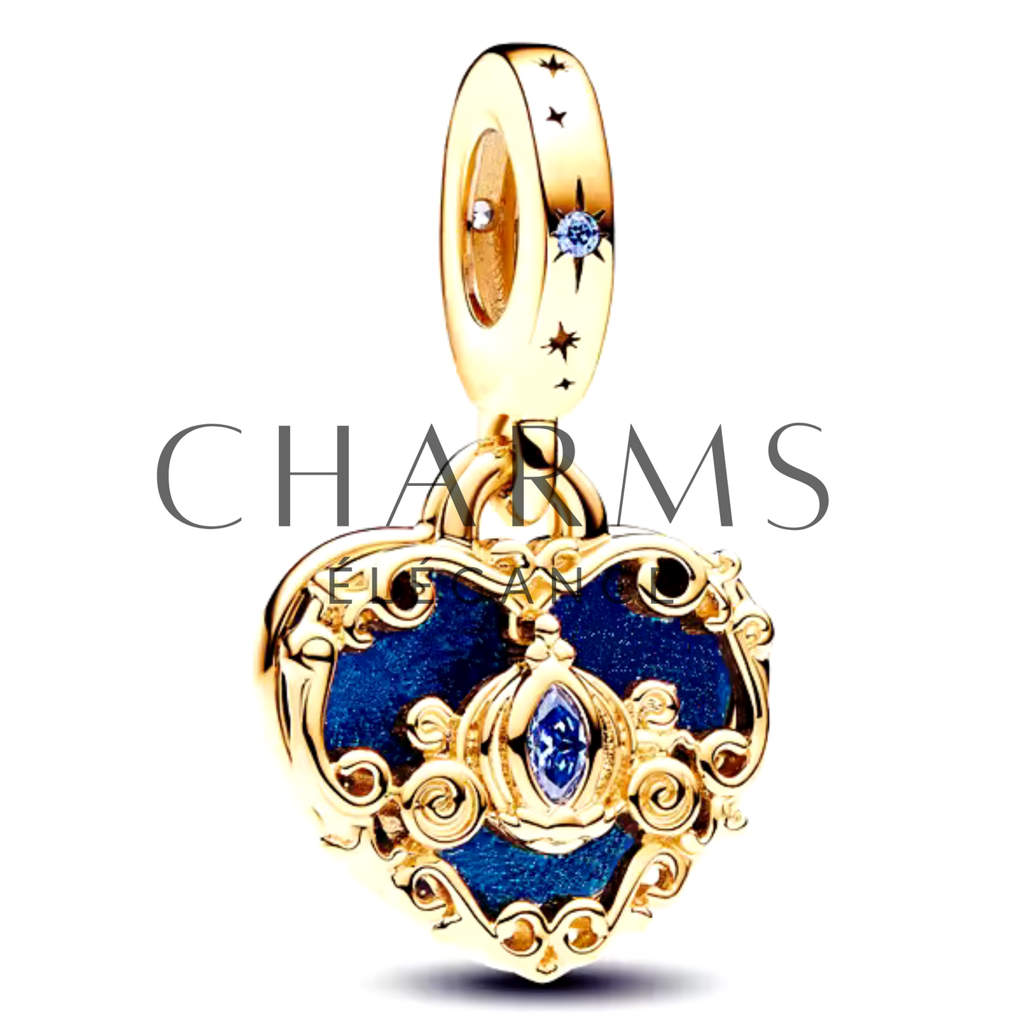 Charm Pendentif - Cœur Carrosse de Cendrillon | Disney - Charms Élégance