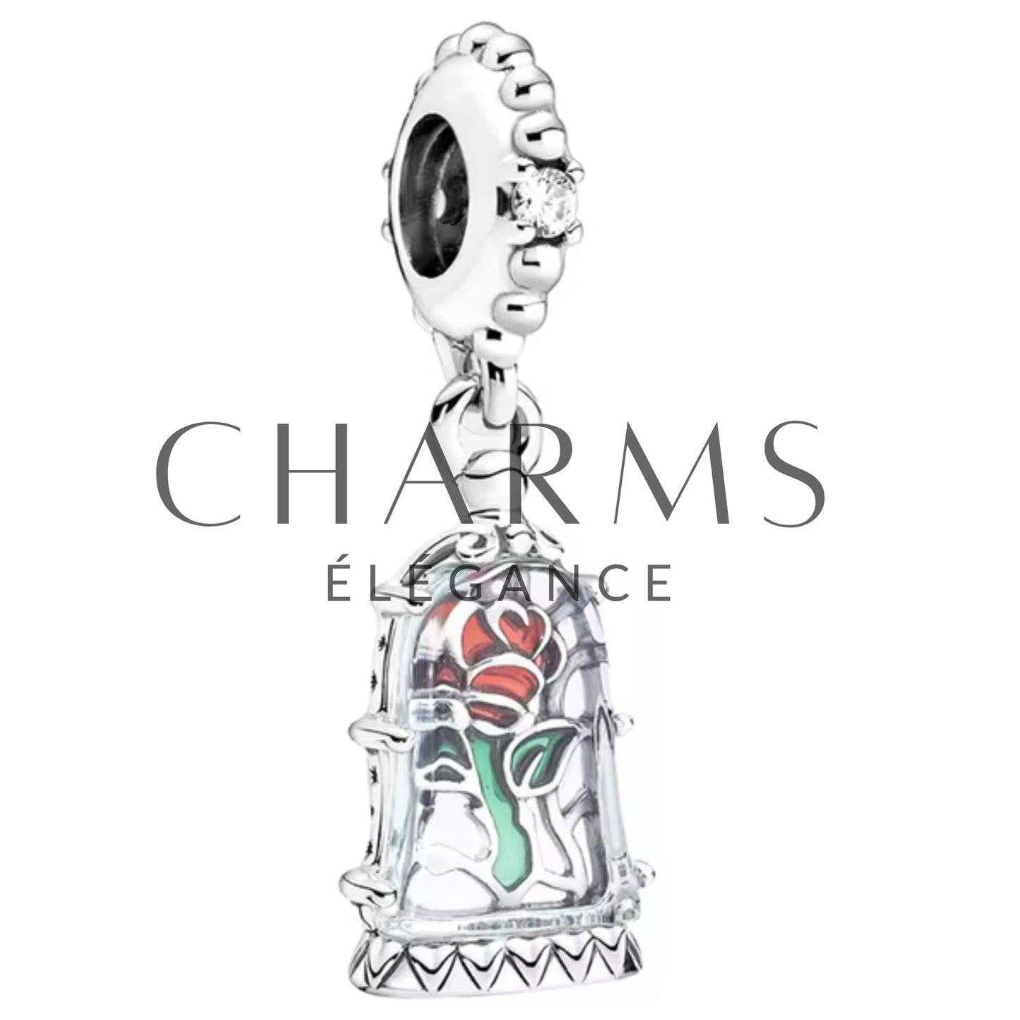 Charm Pendentif - La Belle et la Bête Rose Enchantée | Disney - Charms Élégance