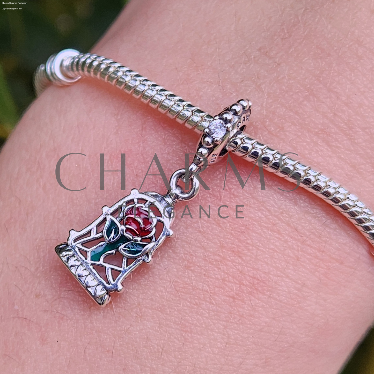 Charm Pendentif - La Belle et la Bête Rose Enchantée | Disney - Charms Élégance