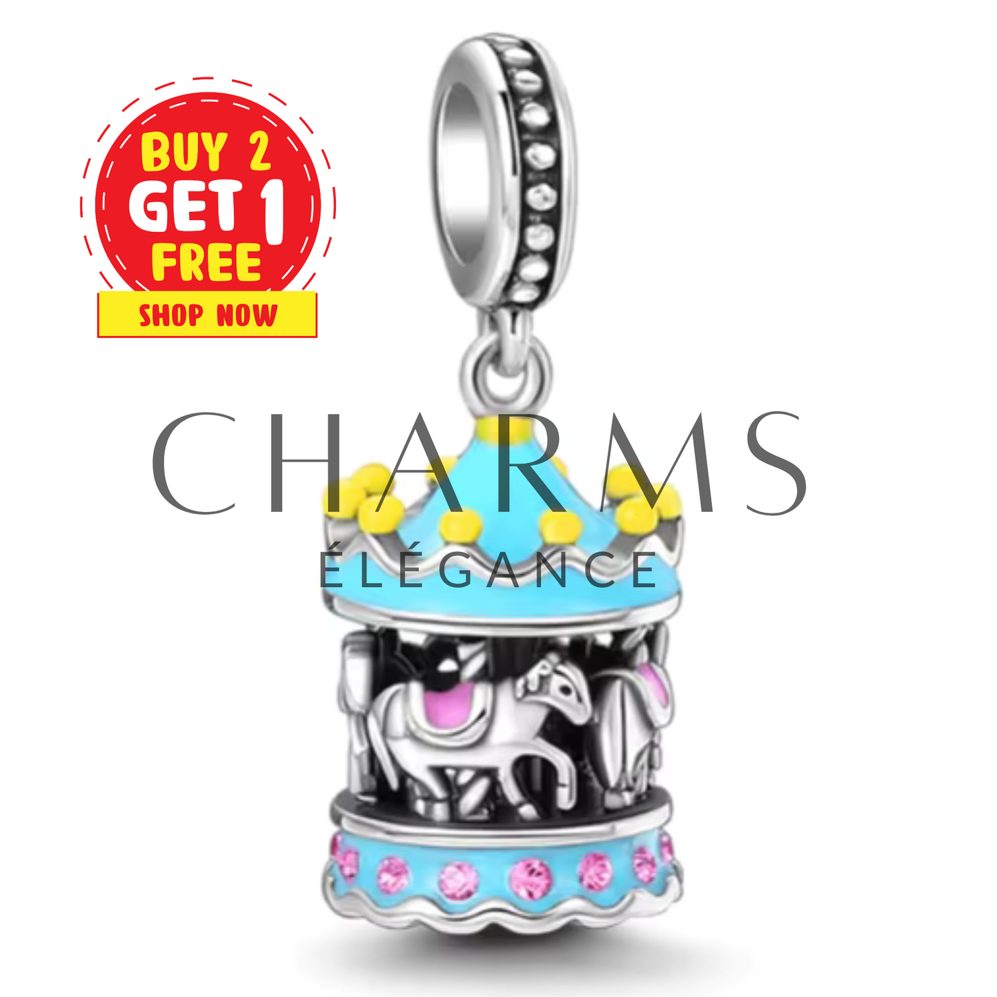 Charm Carrousel Bleu - Charms Élégance