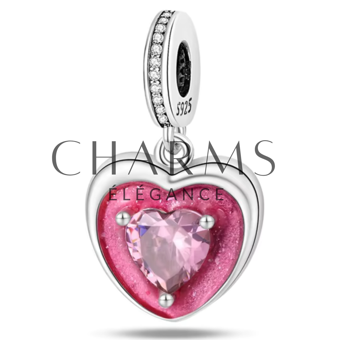 Charm Coeur Rose - Charms Élégance