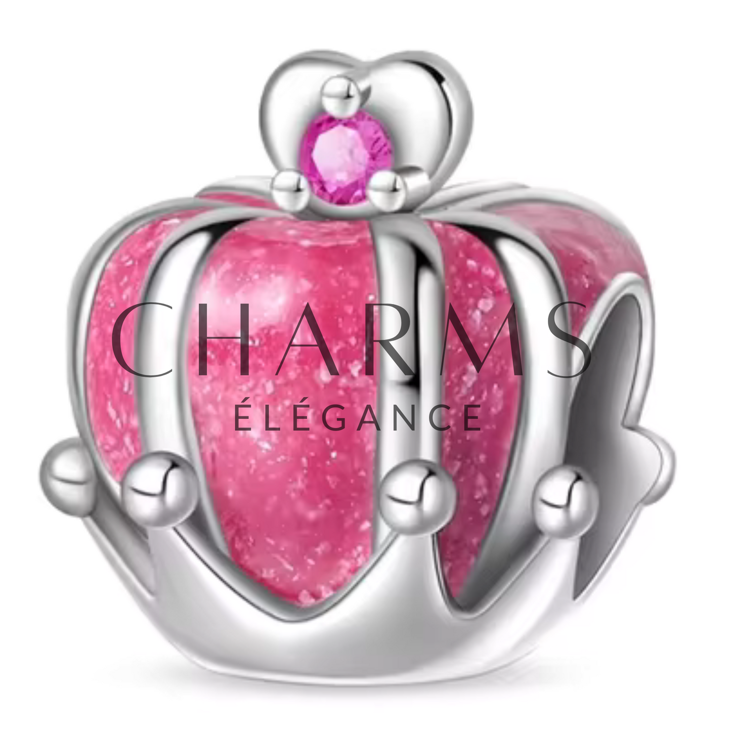 Charm Couronne Rose - Charms Élégance