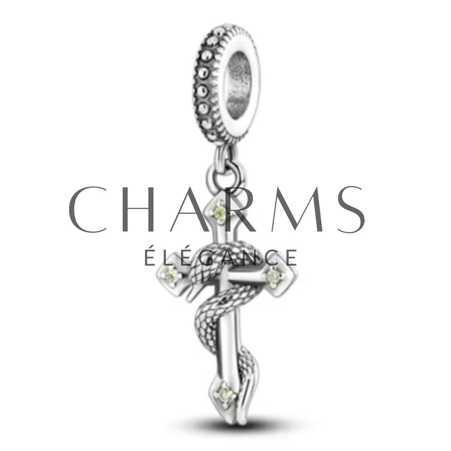 Charm Croix avec Serpent - Charms Élégance
