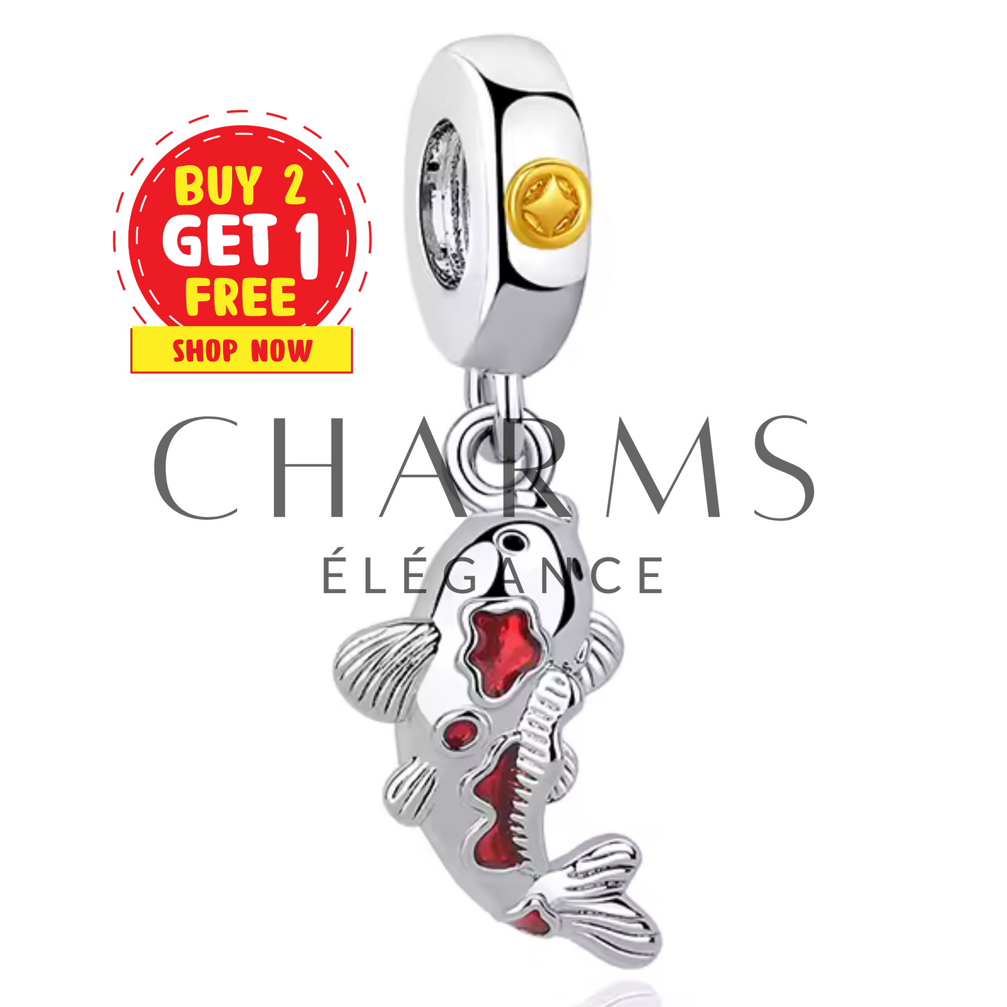 Charm Carpe Koi – Symbole de Chance et de Persévérance - Charms Élégance
