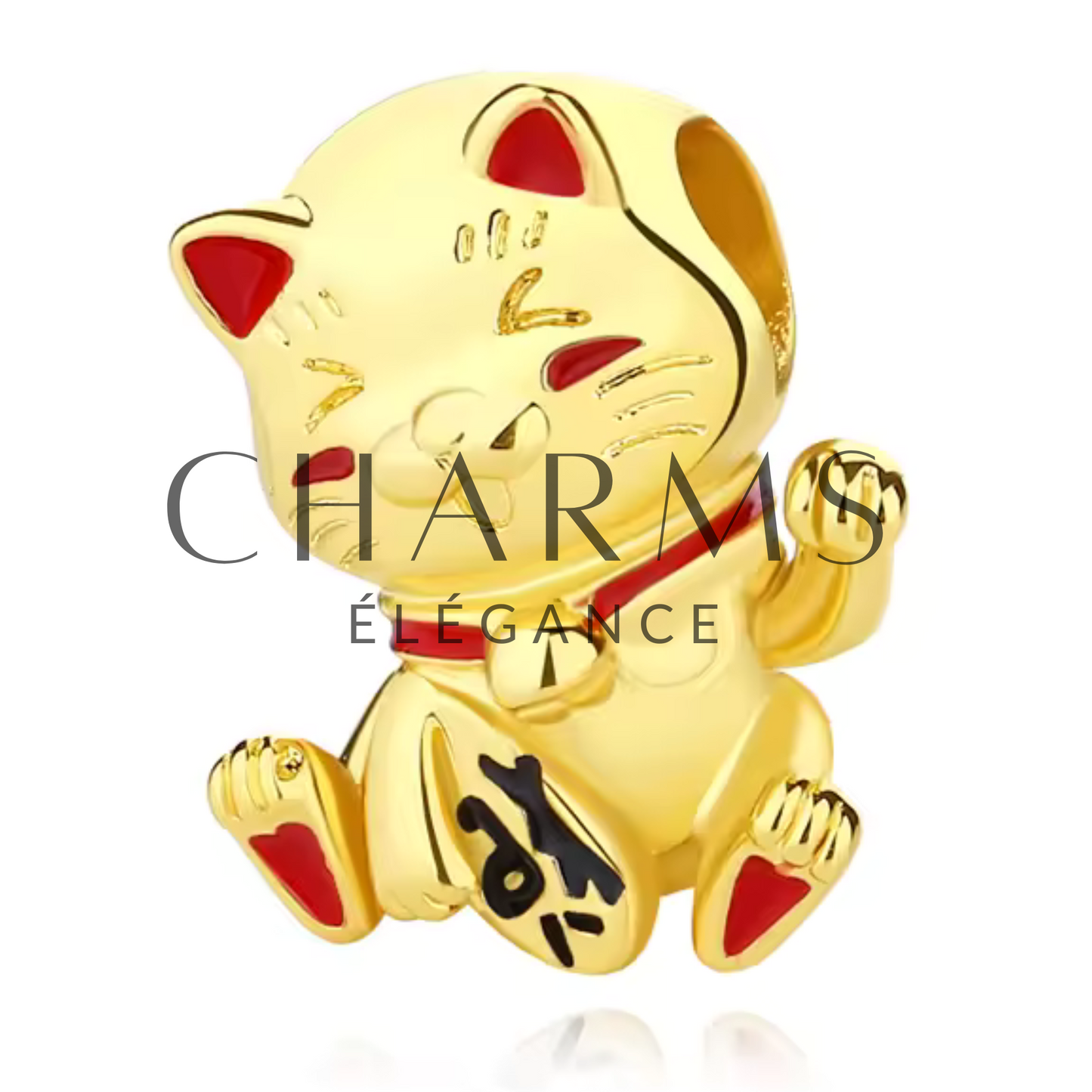 Charm Chat Porte-Bonheur Doré – Maneki-neko - Charms Élégance