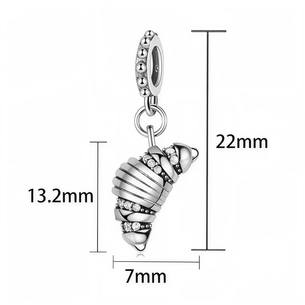 Charm Pendentif - Croissant Argent