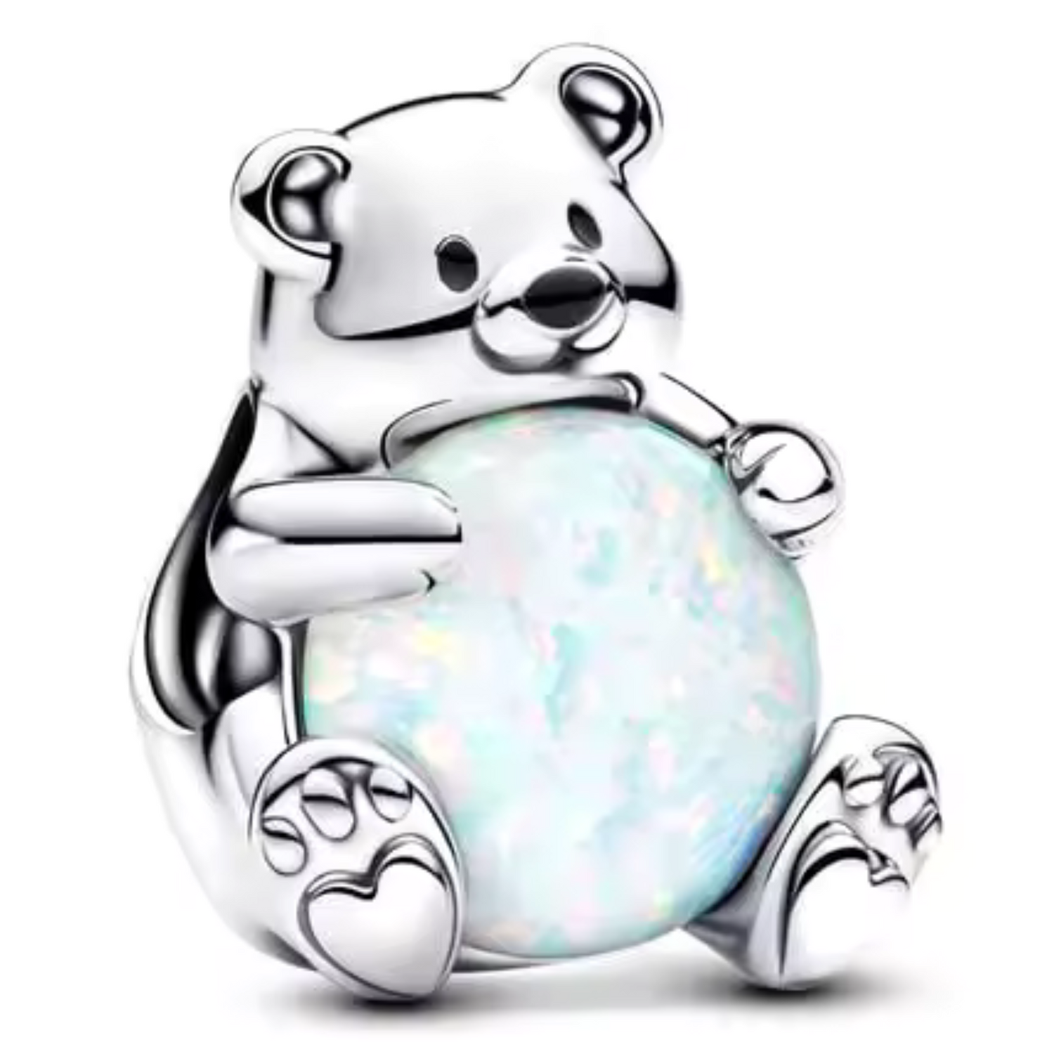 Charm Ours Enlaçant une Perle – Douceur et Élégance Câline