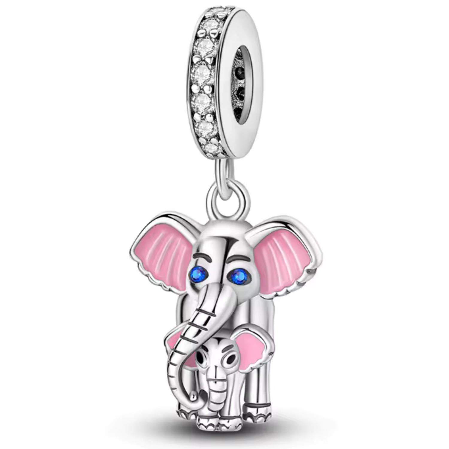 Charm Éléphant et Son Petit – Tendresse Animale et Lien Éternel