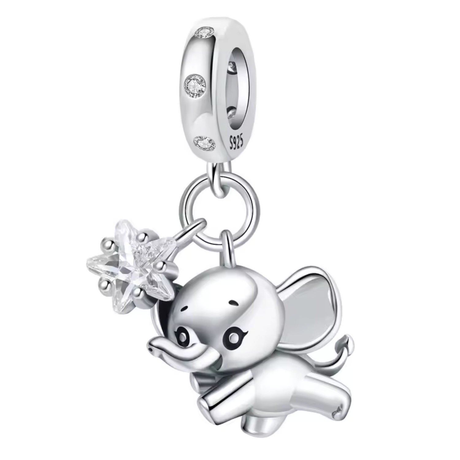 Charm Eléphanteau Argenté – Innocence et Douceur Sauvage