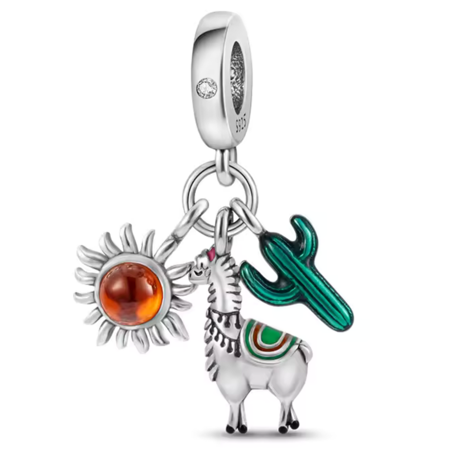 Charm Soleil Andin – Lama et Cactus