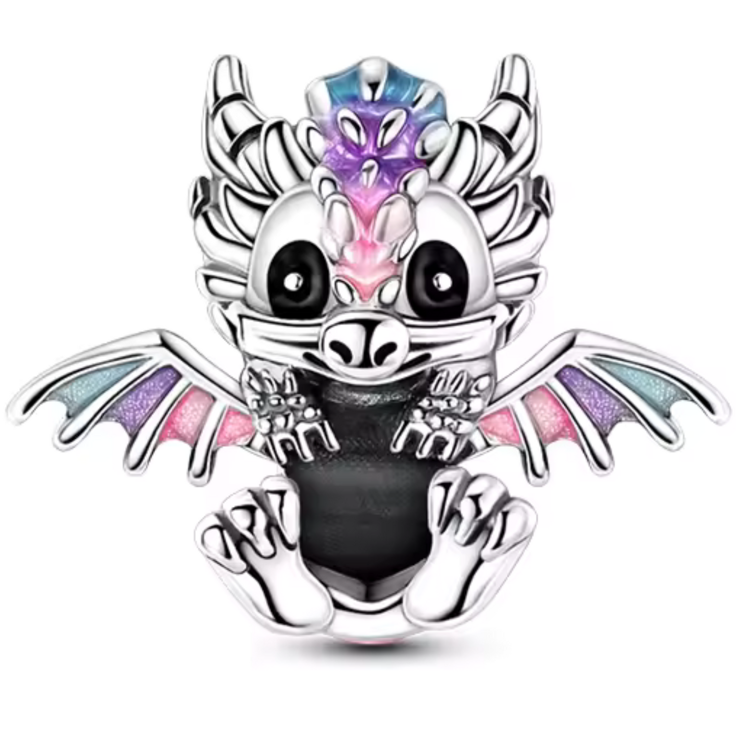 Charm Dragon Enchanté – Dégradé Rose et Violet