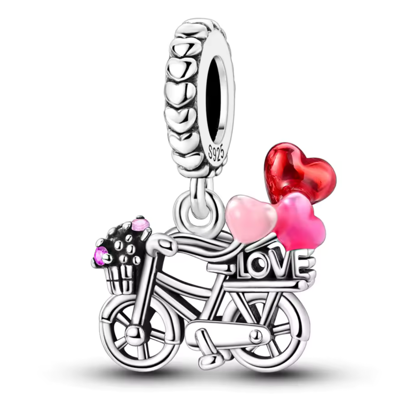 Charm Vélo d’Amour – Love et Ballons Cœurs