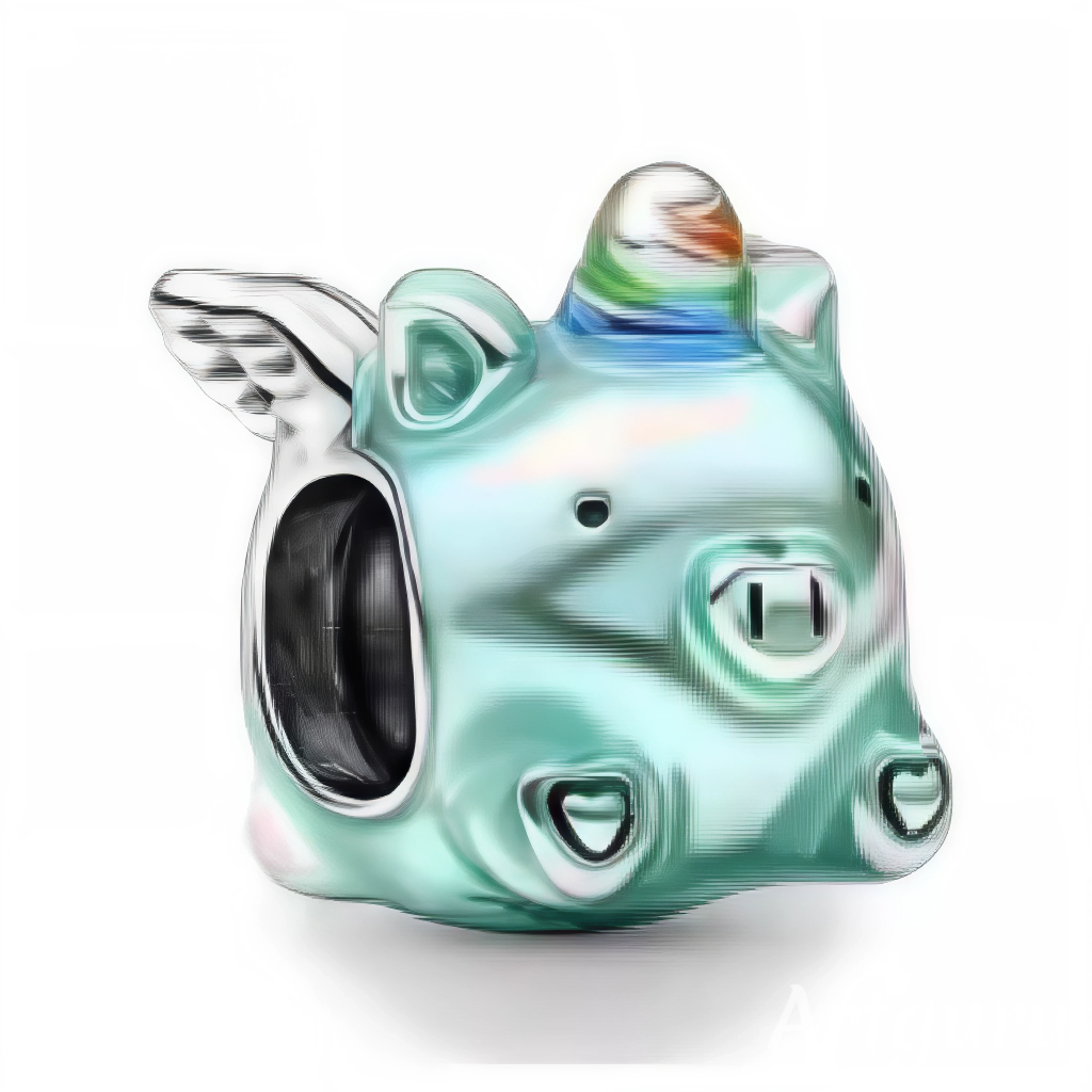 Charm Cochon Licorne Bleue – Fantaisie et Douceur