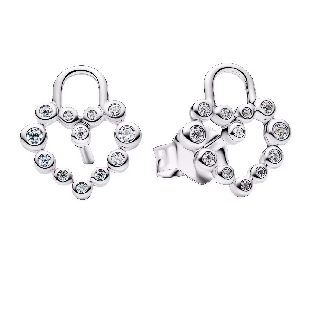 Ces boucles d’oreilles dormeuses en argent 925 représentent deux petits cadenas ouverts en forme de cœur, entièrement pavés de micro oxydes de zirconium transparents pour un éclat discret et romantique aux lobes. Leur design minimaliste et sécurisé les rend idéales pour un port quotidien sophistiqué.

Caractéristiques :

Matière : Argent 925 (S925) et oxydes de zirconium clairs
Design : Cadenas cœur ajouré rond, pavé pierres rondes, système dormeuse classique
Style : Subtil et sentimental, parfait pour tous