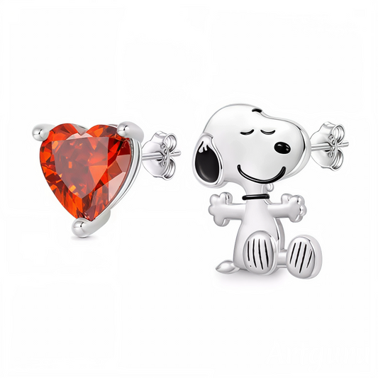 Succombez au charme intemporel de Snoopy avec ces boucles d’oreilles en argent 925, sublimées par un fermoir en forme de cœur brillant. Chaque détail capture la malice et la douceur de ce personnage légendaire de Peanuts, offrant une touche ludique et élégante à votre look quotidien. Un duo parfait entre innocence et style, pour tous les fans de la célèbre bande dessinée !