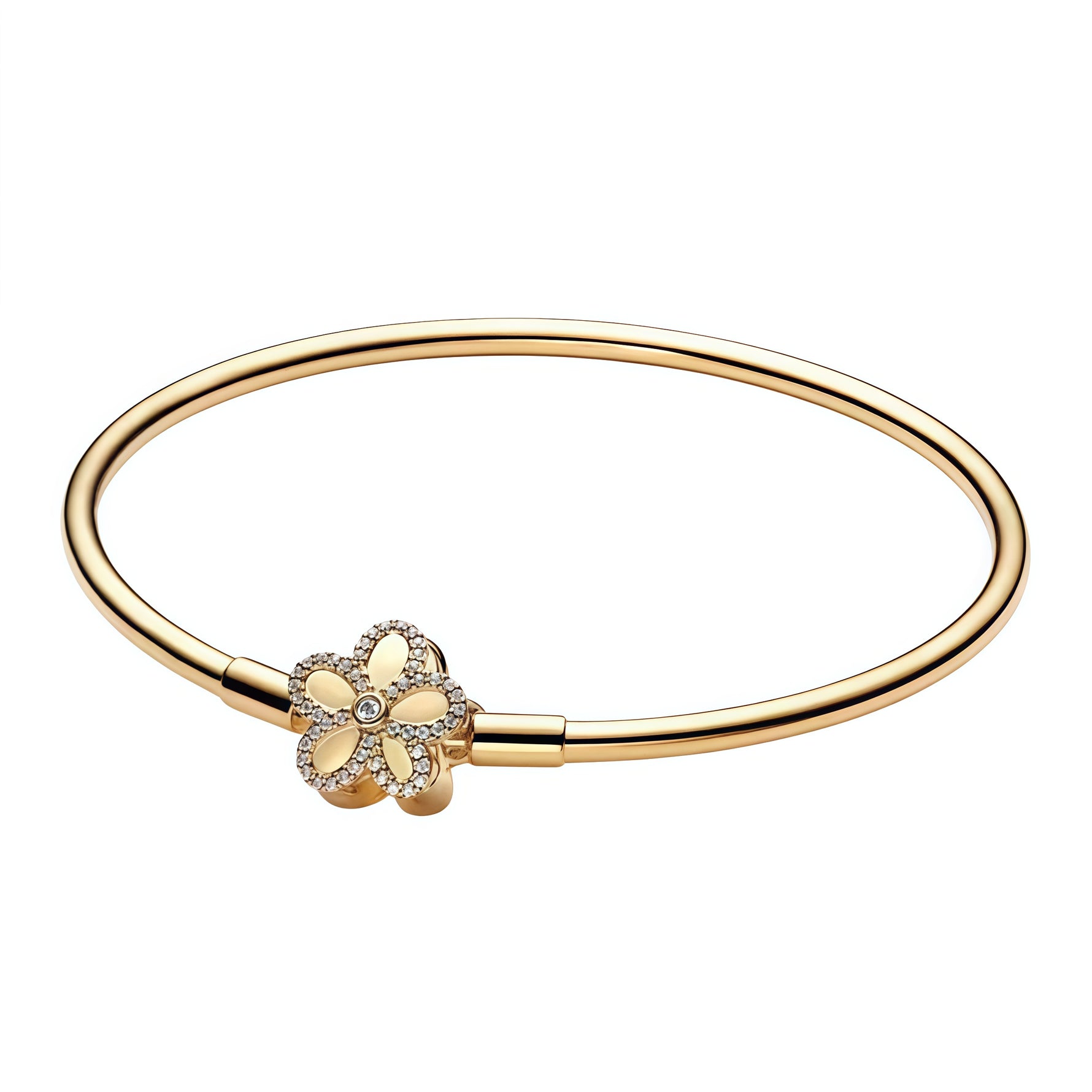 Apporte une touche de chaleur et d’élégance à ton poignet avec ce bracelet doré orné d’un motif fleur délicat. Son design fin et lumineux évoque la nature, la féminité et la douceur, tout en offrant un style raffiné facile à porter au quotidien. Un bijou chic et intemporel qui illumine subtilement toutes les tenues.

Caractéristiques :

- Matière : Argent 925 doré.
- Design : Motif fleur élégant avec finition dorée brillante.
- Dimensions : Taille confortable et agréable à porter.
- Style : Bijou féminin, r