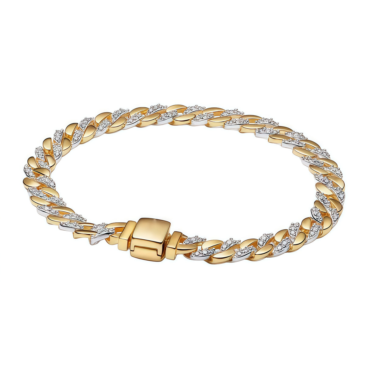 Apporte une touche lumineuse et élégante à ton poignet avec ce bracelet chaîne dorée et strass. Inspiré du glamour et de la sophistication, ce bijou met en valeur une chaîne finement dorée ornée de strass étincelants, avec des détails soignés et une finition brillante. Une pièce raffinée et féminine, parfaite pour les amateurs de bijoux chic et lumineux.

Caractéristiques :

- Matière : Argent 925.
- Design : Chaîne fine ornée de strass scintillants.
- Dimensions : Longueur ajustable (environ 17-21 cm).
- S