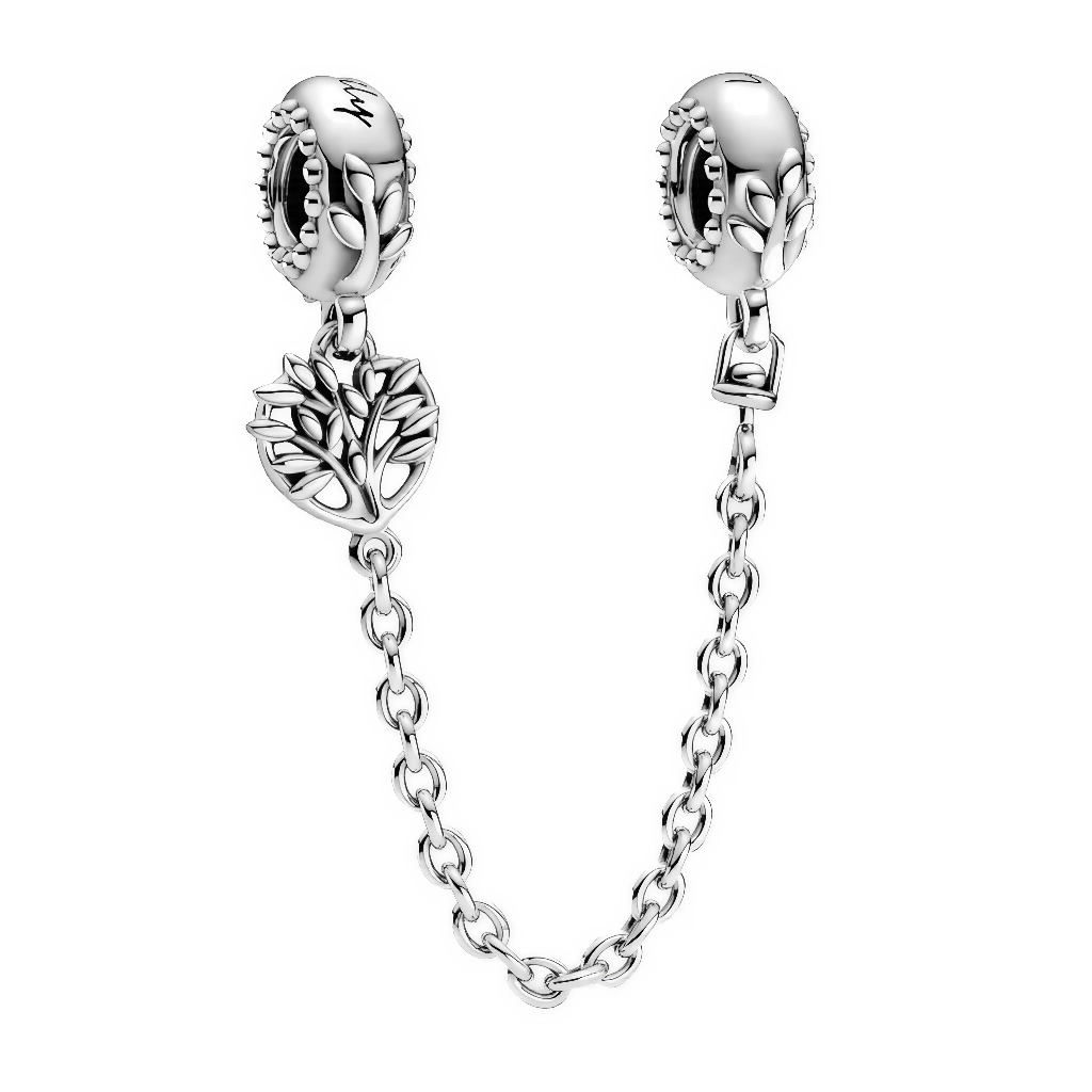 Apportez une touche de sagesse et de connexion à votre bracelet avec cette magnifique chaîne de sécurité ornée d'un arbre de vie. Fabriquée en argent 925, cette chaîne met en valeur un arbre finement sculpté, ses racines et branches s'étendant harmonieusement pour symboliser la force, la croissance et l’équilibre.