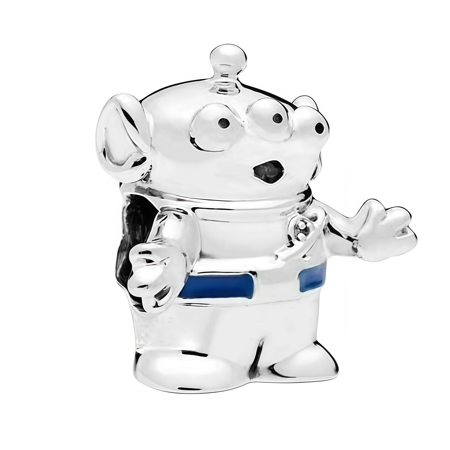 Apporte une touche fun et intergalactique à ton bracelet avec ce charm inspiré de l’Alien de Toy Story. Son design en argent 925 met en valeur le petit personnage culte dans une version sobre et élégante, tout en gardant son expression malicieuse et ses détails iconiques. Un bijou Disney Pixar à la fois original, collector et facile à porter, parfait pour les fans de Toy Story.

Caractéristiques :

- Matière : Argent 925.
- Design : Alien de Toy Story en version tout argenté avec détails soignés.
- Dimensio