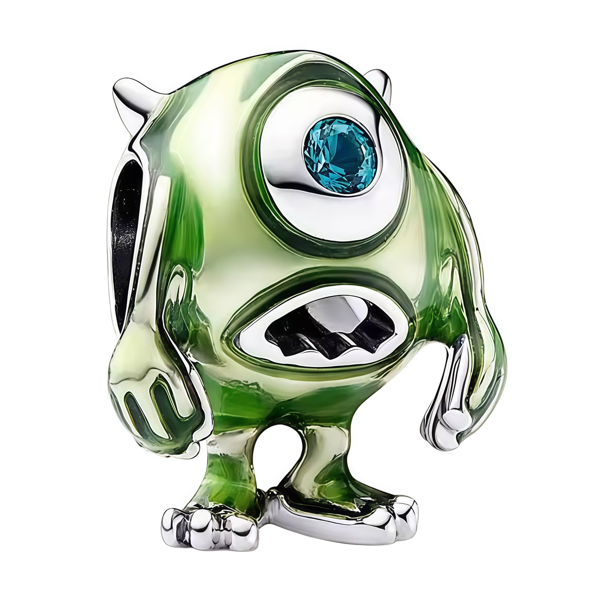 Apporte une touche amusante et pleine de personnalité à ton bracelet avec ce charm Bob Razowski de Monstres et Compagnie. Inspiré du célèbre cyclope vert de Pixar, ce bijou met en valeur son expression emblématique avec un design détaillé, des couleurs vives et une finition soignée. Un charm original et plein d’humour, parfait pour les fans de Disney Pixar et des pièces qui font sourire.

Caractéristiques :

- Matière : Argent 925
- Design : Bob Razowski en version charm, avec finitions soignées.
- Dimensio