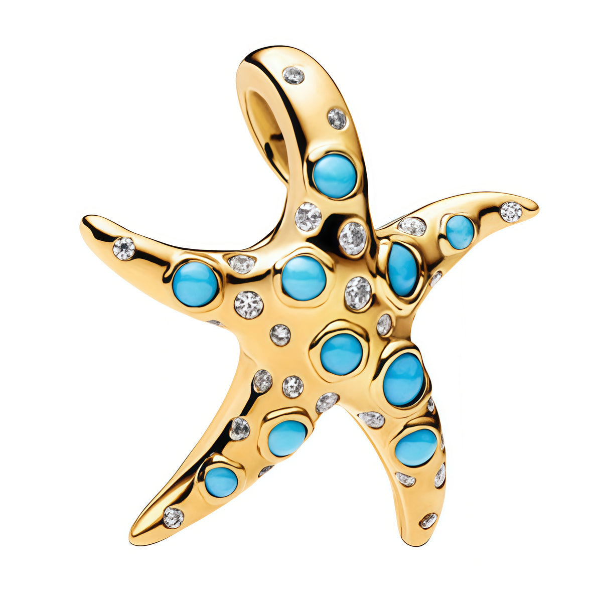 Charm élégant en forme d’étoile de mer, avec une finition dorée et des détails ornés de pierres bleues et de strass brillants. Son design délicat et lumineux lui donne un style marin raffiné, parfait pour un bijou estival et chic.

Caractéristiques :

- Matière : Argent 925.
- Design : Étoile de mer stylisée avec incrustations brillantes.
- Style : Bijou marin, élégant et lumineux.
- Symbolique : Mer, été, liberté, évasion.
- Compatibilité : Charm à ajouter sur bracelet ou collier.